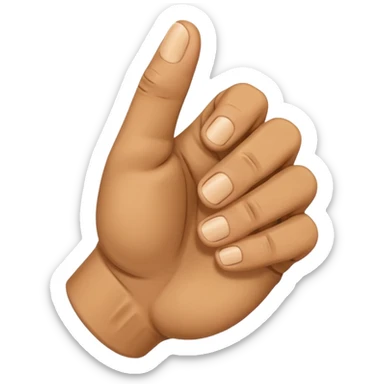 Create an emoji of a right hand. The thumb and middle finger of the right hand are pressed together, with the index finger positioned between them. The remaining fingers are curled into a fist. Add motion lines around the emoji to indicate a downward hand movement. sticker