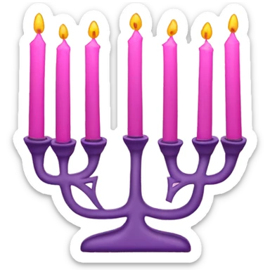 Pink Hanukkah which has 9 total candles sticker