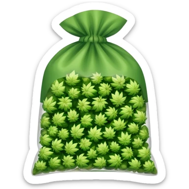 Ziplock bag of marijuana buds sticker