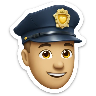 A policeman in love sticker