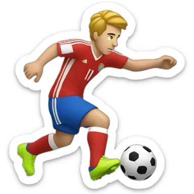 White European football player shooting the ball sticker