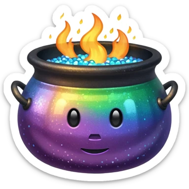 glitter cauldron sticker