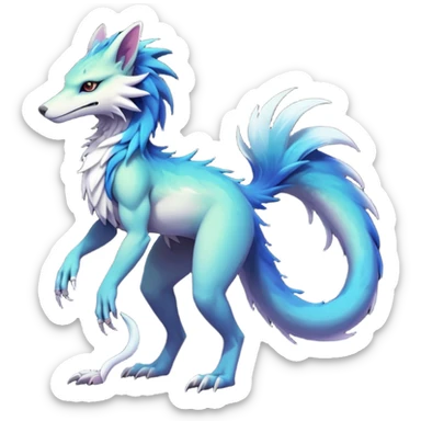 badass elegant wild beautiful natural badass futuristic epic exotic anthro modern furry cyborg-sergal-vernid-creature, full body, gradient pretty hair, with a long tufted tail, aesthetic, art by LiLaiRa, art by art by Falvie sticker