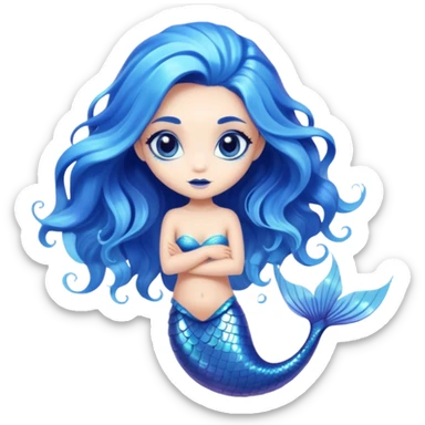 Blue mermaid alien sticker