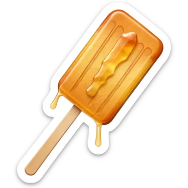 irregular maple taffy on a popsicle stick sticker