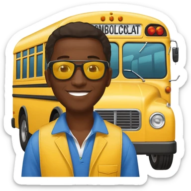 a school bus with a jamaican man saying bomboclat sticker