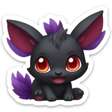 Cute cool dark black red purple animal hybrid Fakemon full body sticker