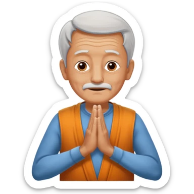 Old man namaste emoji sticker