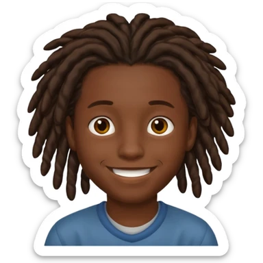 Boy with a locs hair  sticker