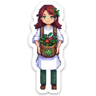 Healer with herbs bag sticker