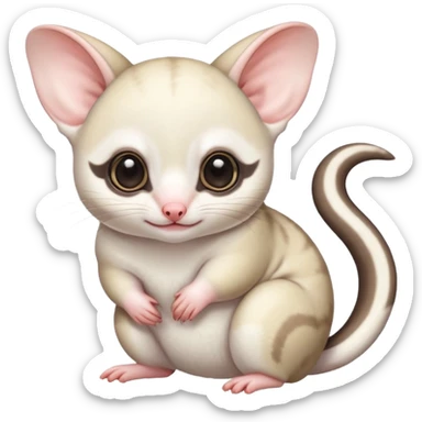 Fat and cute Japanese sugar glider  white. A mom anda a baby one very fat and cute. Snow white colour very white sticker