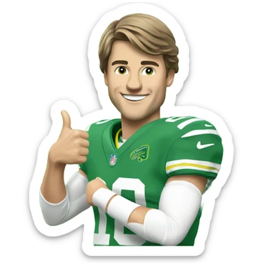 Justin Herbert giving a thumbs up sticker