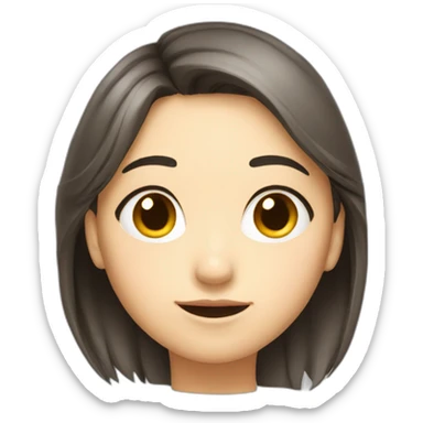 asian GIRL medium length hair STUDYING CUTE sticker