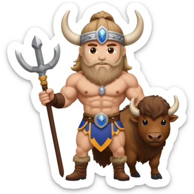 Minnesota Viking on top of a buffalo bill sticker