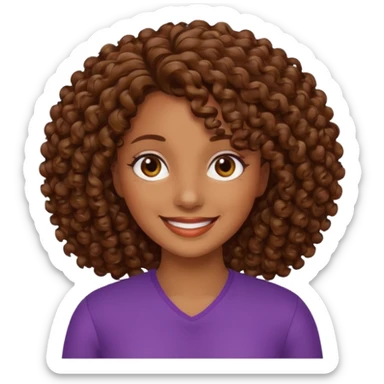 hazme una mujer crespa con el pelo cafe  sticker