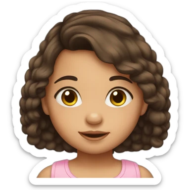brunette baby girl sticker