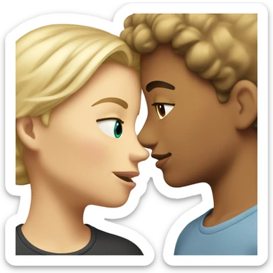 two people kissing: one girl with very short brown hair (kind of like a boy) and the other blonde girl  sticker