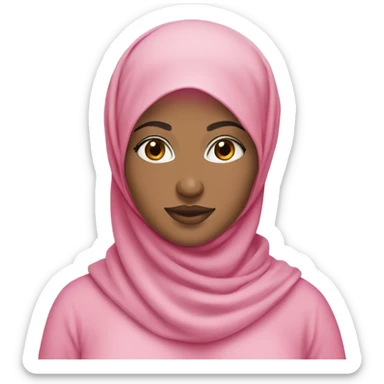 Beautiful Hijabi with white skin and pink outfit sticker