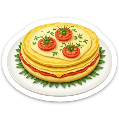 Omelet with tomato and chives  sticker
