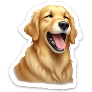 Goldenretriever yawning sticker