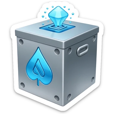 Box with generative ai going in and coming out sanitized sticker