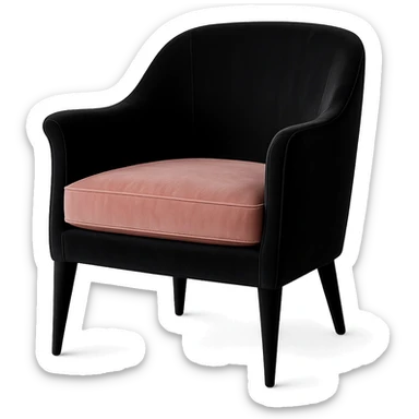 black and pink velvet armchair sticker