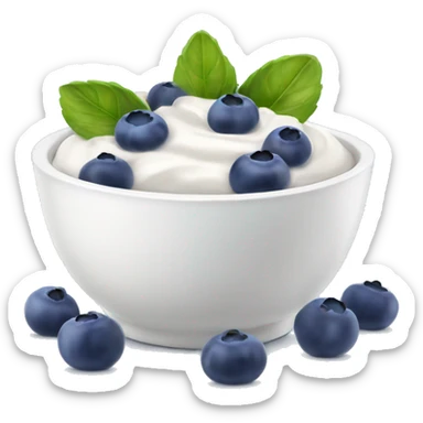 Yogurt bowl with blueberries  sticker