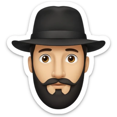  Emoji male with long nose black hat payot beard" sticker