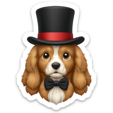 Cocker Spaniel with top hat remove background  sticker