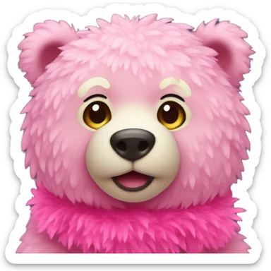 Cute bear with pink boa sticker