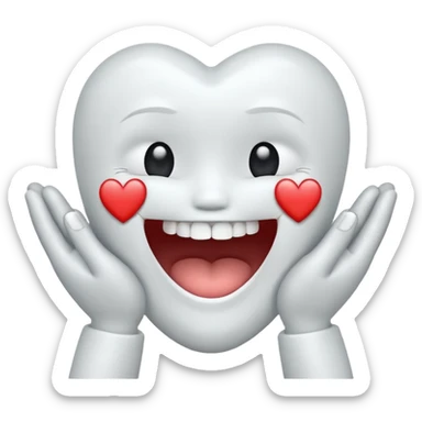 Create emojis of teeth, that will contain: smile, sad (with cry), laugh (with cry), shock, teeth with hands praying, teeth with love sticker