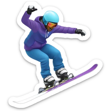 freestyle skier doing a trick on rail sticker