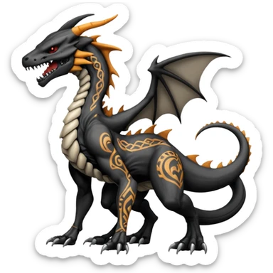  Venom-Protogen-Marowak-Charizard-Xenomorph-hybrid-fantasy-creature (full body) with tribal tattoos sticker