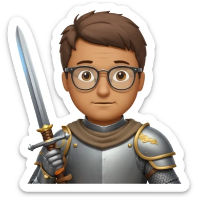 Knights with Glasses: Knight polishing sword while squinting


















 sticker