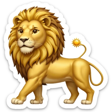 Sun and lion with map of Iran sticker