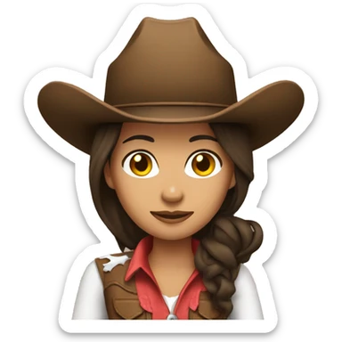 Brunette cowgirl sticker