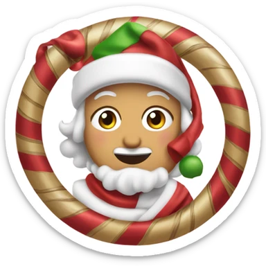 Quiero un emoji rosadito y tierno de navidad sticker