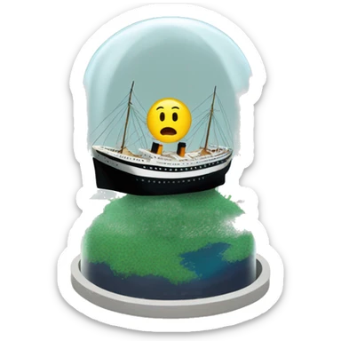 titanic in a terrarium sticker