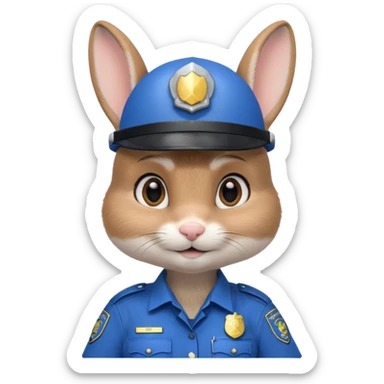 judy hopps, Rabbit police, blue uniform including helmet of uniform sticker