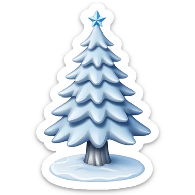 White christmas tree with dozens of cold theme decoration  sticker
