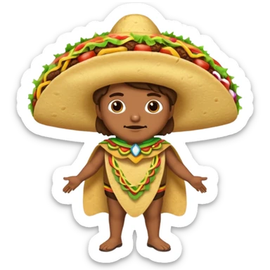 a hero who wear Taco costume  sticker