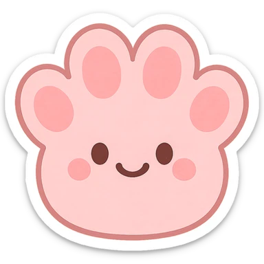 a cute and friendly pink paw print emoji sticker