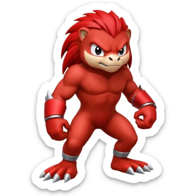 Sonic the hedgehogs friend knuckles a red animal  sticker