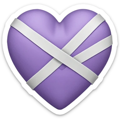 Heart Heart bandaged with subtle purple colour sticker