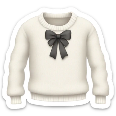 white sweater cute whit ribbon sticker