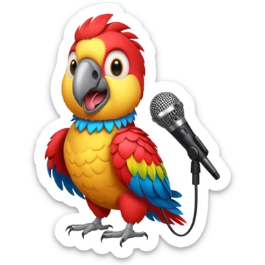 rock n roll parrot sticker