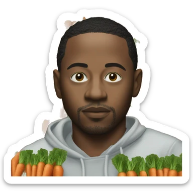 kendrick lamar eating a many bunches of carrots sticker