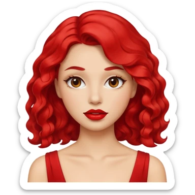 woman red lips, deifferent hair. sticker