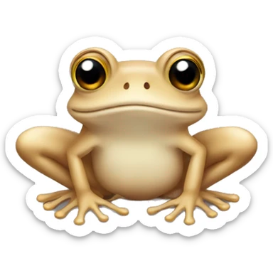 Beige frog with brown wings  sticker