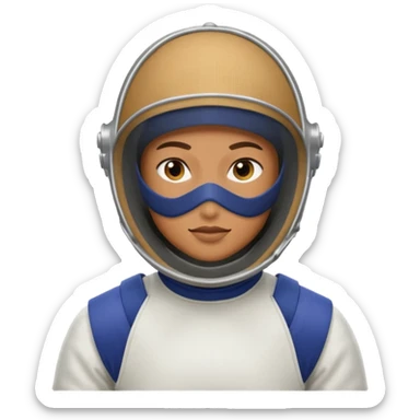 A person wearing fencing equipment with their entire body sticker